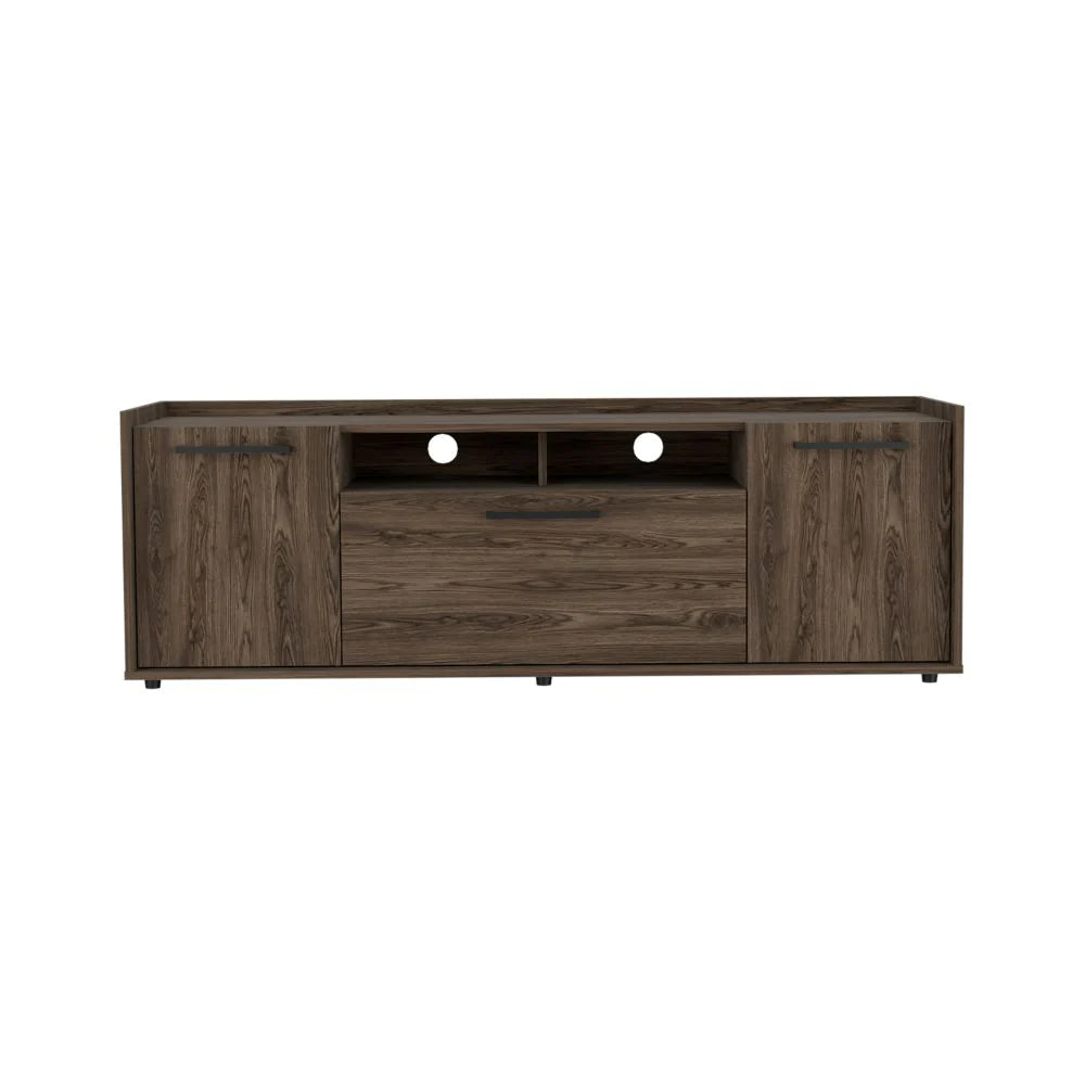 "Stylish Dark Walnut TV Stand - Fits Tvs up to 55" - Spacious Cabinet with Double Doors - Dext Collection"