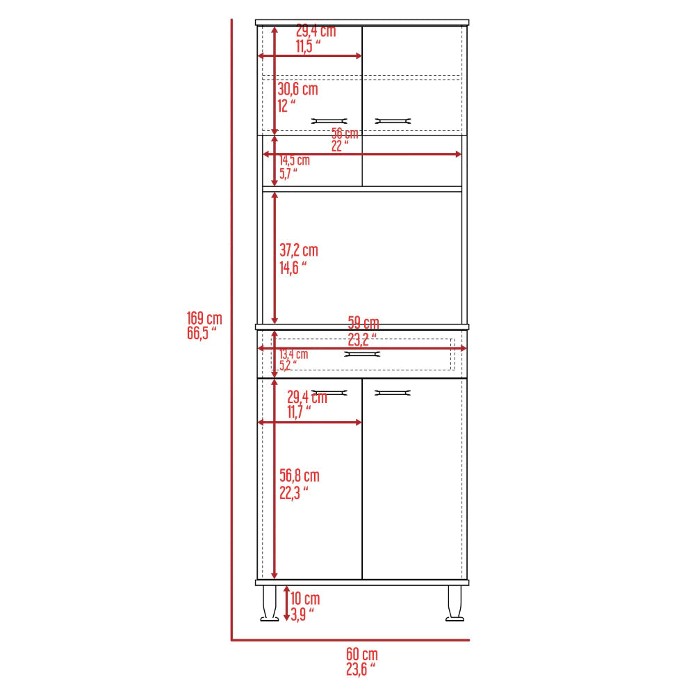 "Stylish and Spacious Piacenza Double Door Cabinet - Perfect for Your Pantry!"